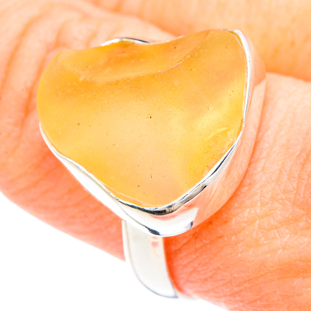 Libyan Desert Glass Rings handcrafted by Anasilvercos - RING90636