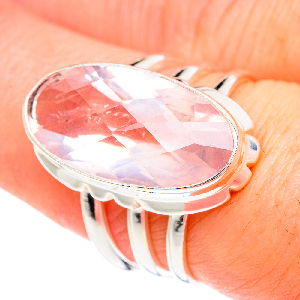 Rose Quartz Rings handcrafted by Anasilvercos - RING90674