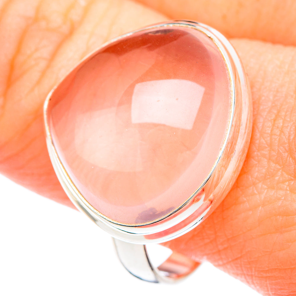 Rose Quartz Rings handcrafted by Anasilvercos - RING90675