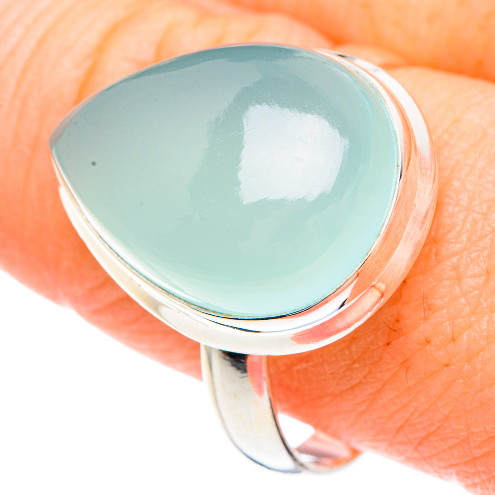 Aqua Chalcedony Rings handcrafted by Anasilvercos - RING90692