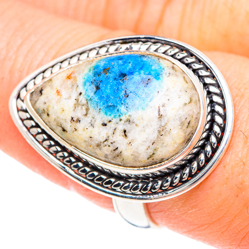 K2 Blue Azurite Rings handcrafted by Anasilvercos - RING90695