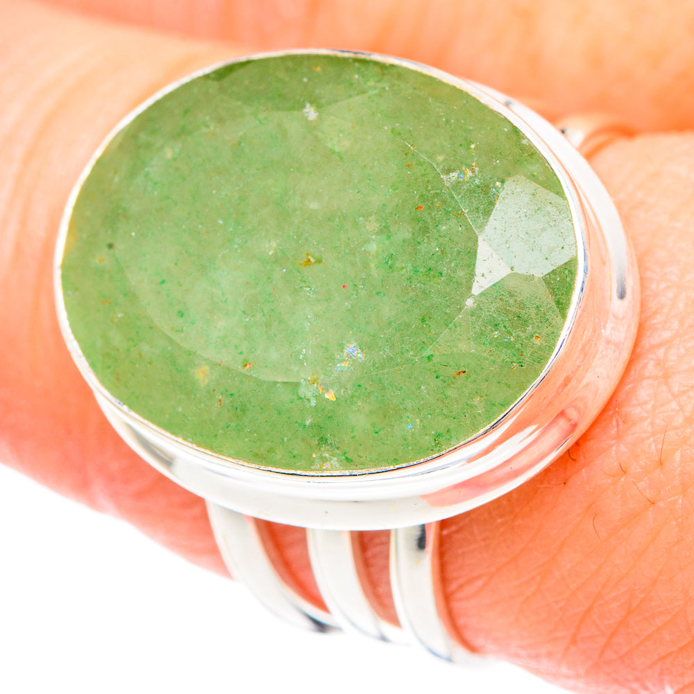 Green Aventurine Rings handcrafted by Anasilvercos - RING90697