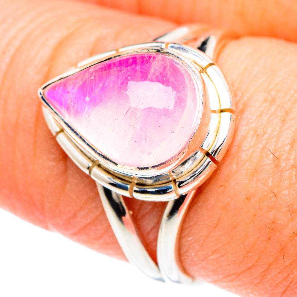 Pink Moonstone Rings handcrafted by Anasilvercos - RING90736