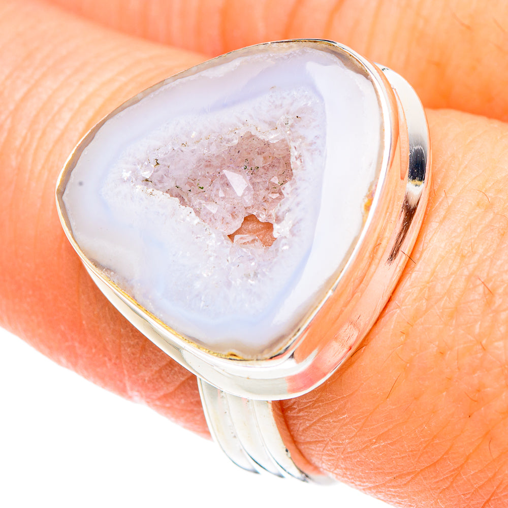 White Geode Slice Rings handcrafted by Anasilvercos - RING90746