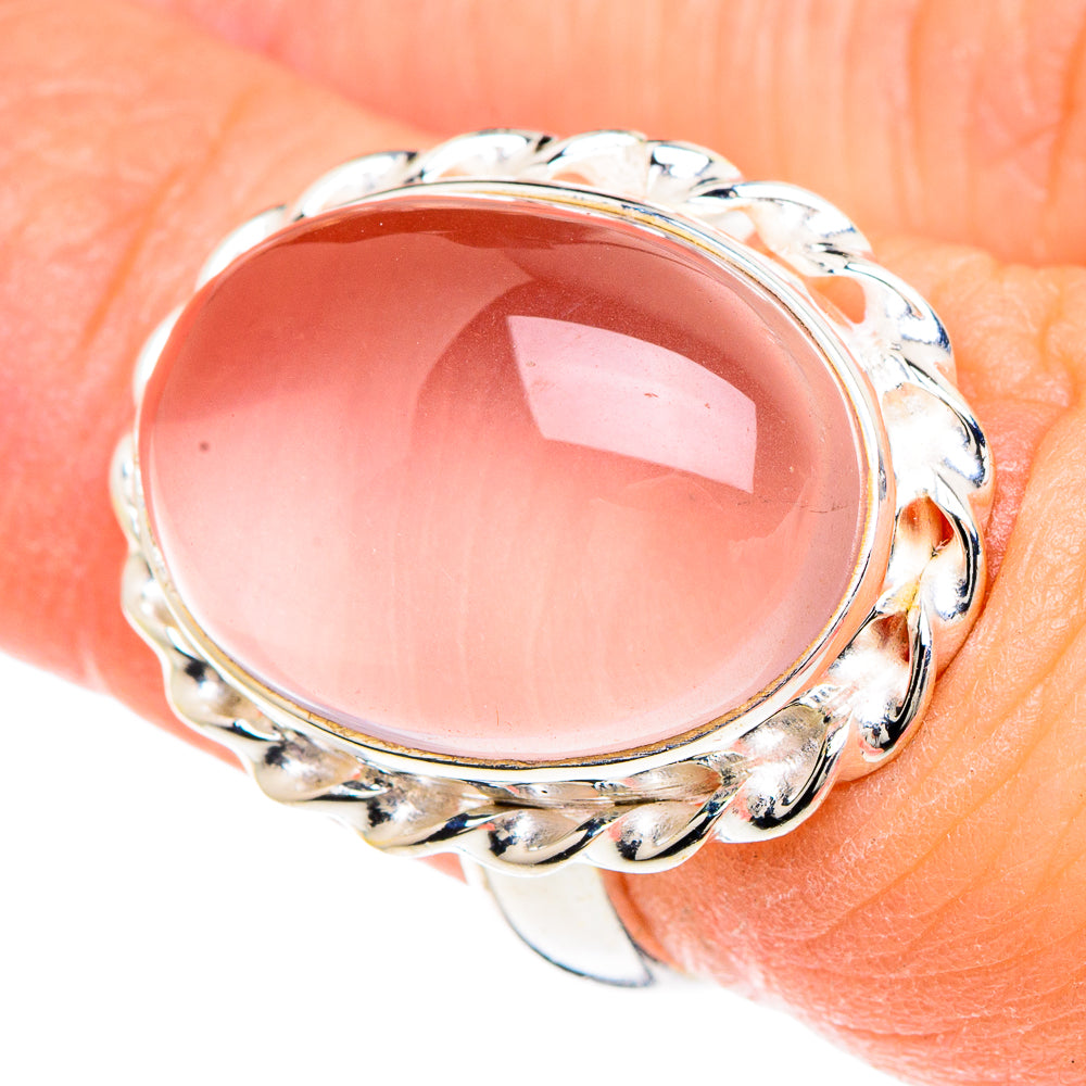 Rose Quartz Rings handcrafted by Anasilvercos - RING90762