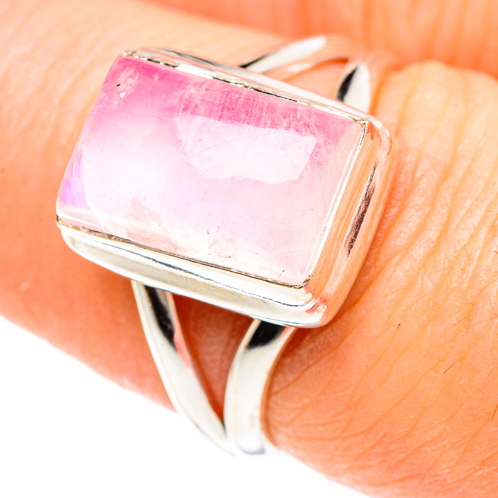 Pink Moonstone Rings handcrafted by Anasilvercos - RING90765