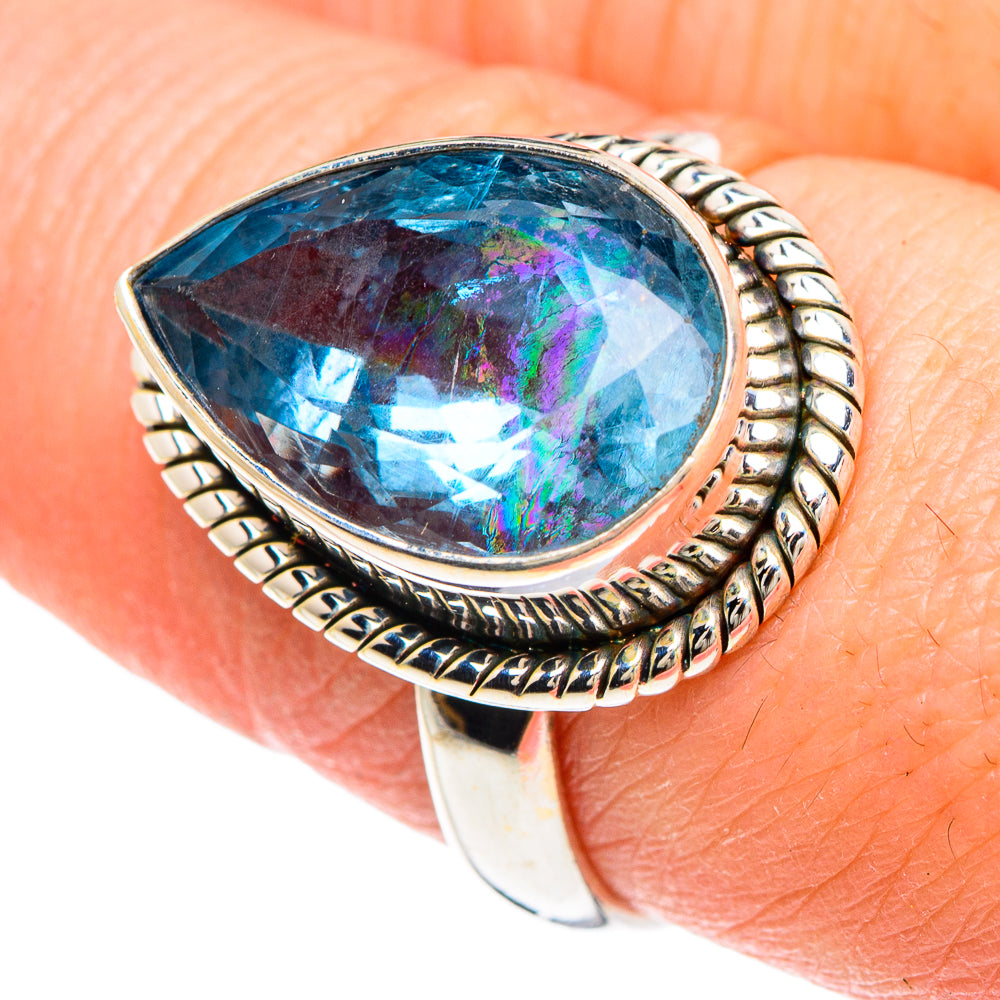 Blue Topaz Rings handcrafted by Anasilvercos - RING90777