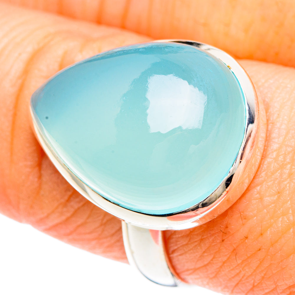 Aqua Chalcedony Rings handcrafted by Anasilvercos - RING90782
