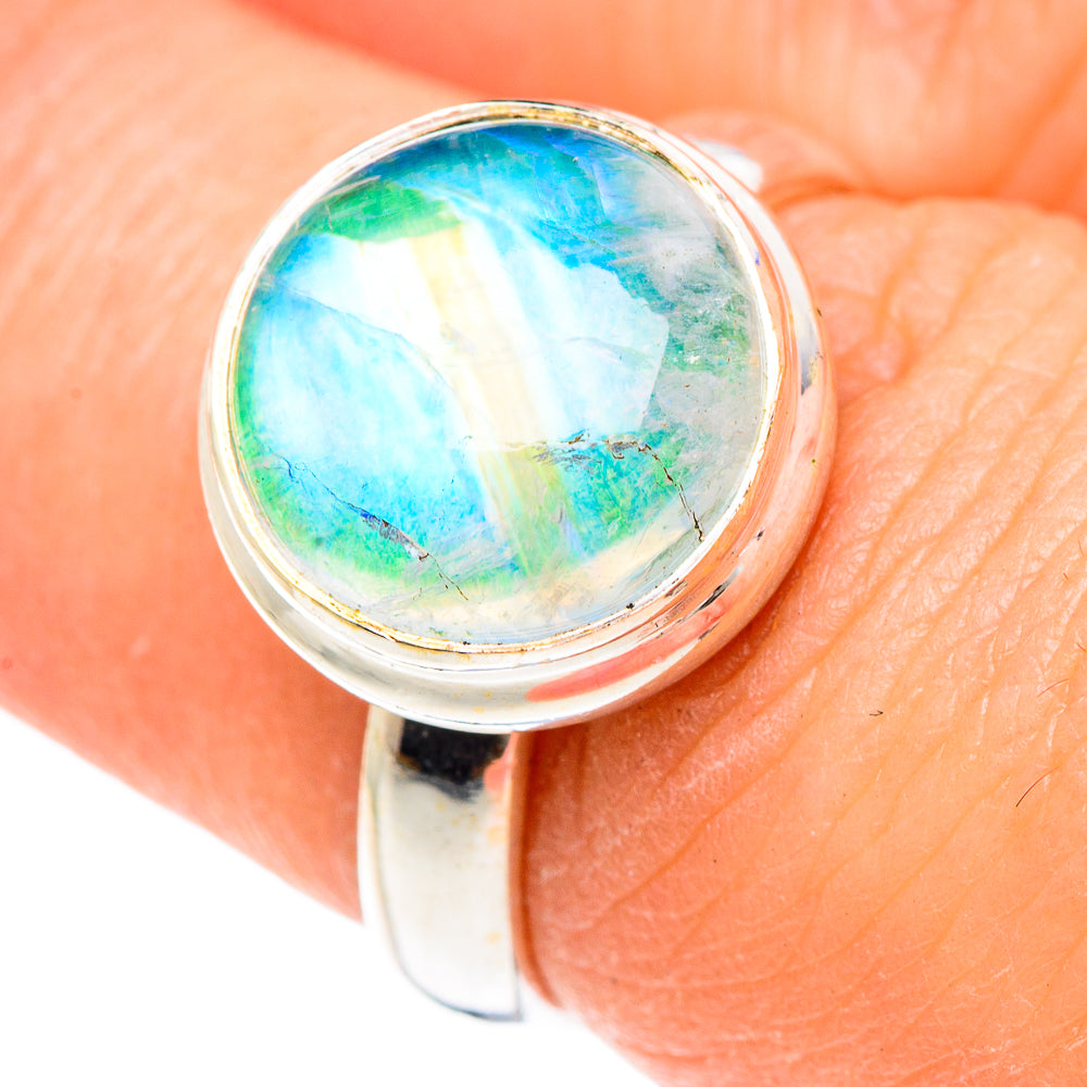 Rainbow Moonstone Rings handcrafted by Anasilvercos - RING90784