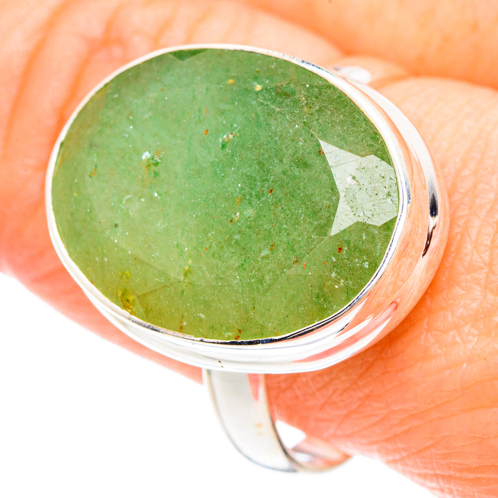 Green Aventurine Rings handcrafted by Anasilvercos - RING90785