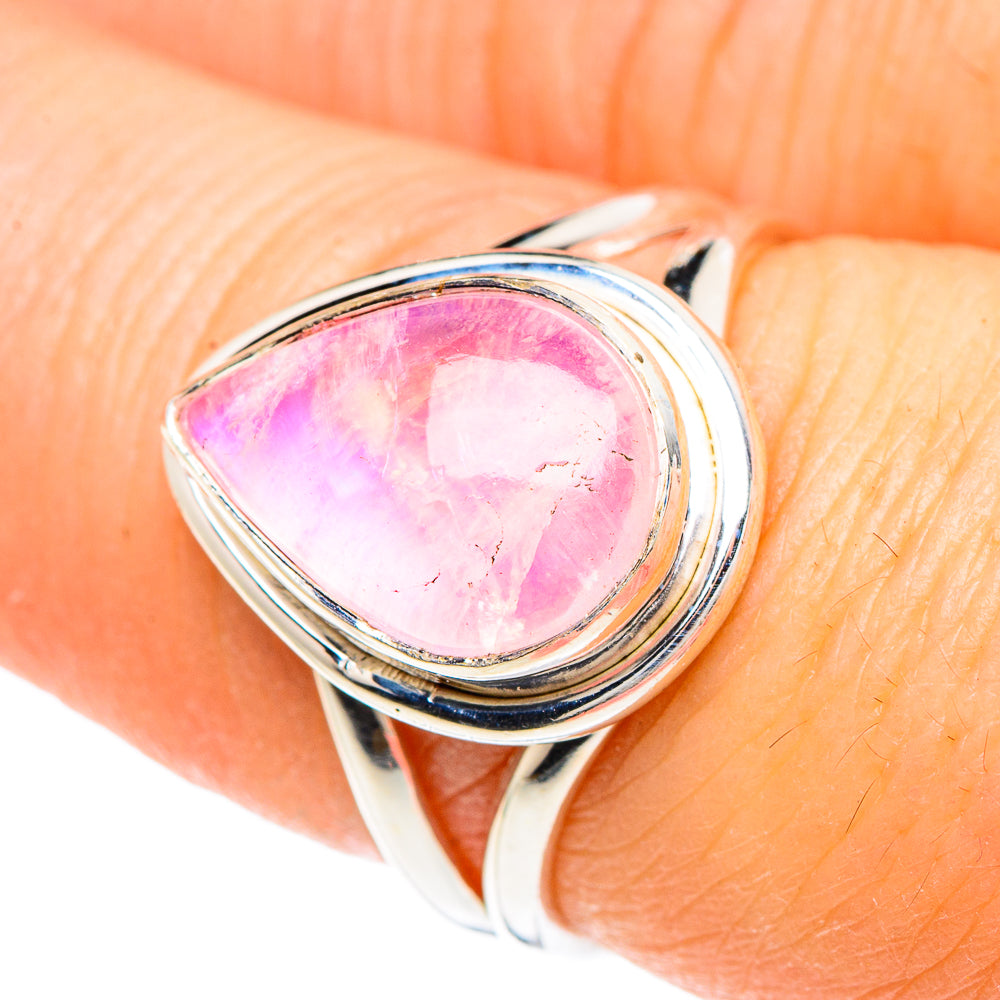 Pink Moonstone Rings handcrafted by Anasilvercos - RING90791