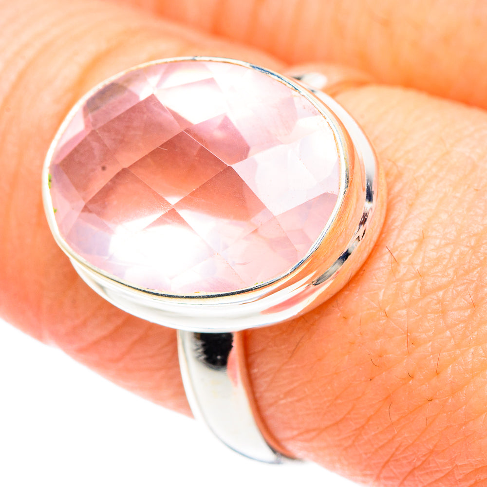 Rose Quartz Rings handcrafted by Anasilvercos - RING90794