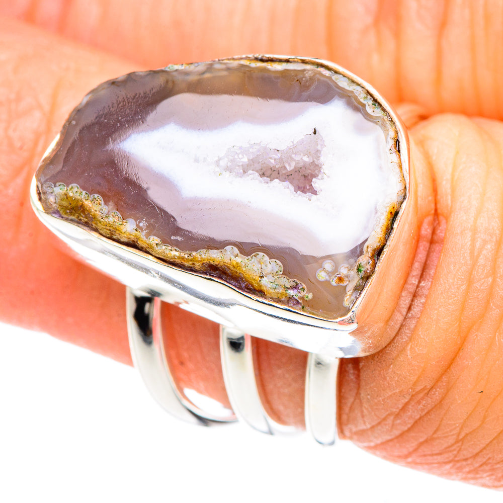 White Geode Slice Rings handcrafted by Anasilvercos - RING90801