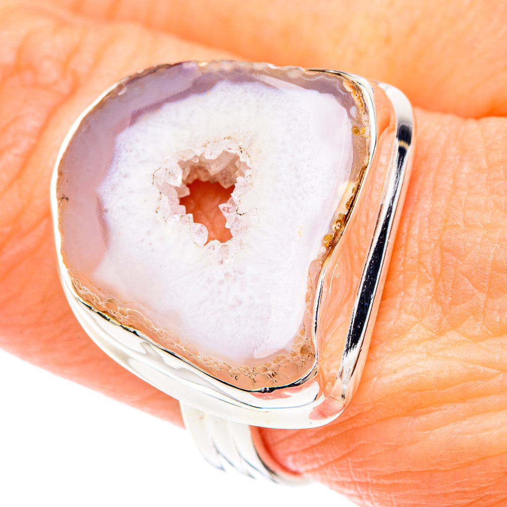 White Geode Slice Rings handcrafted by Anasilvercos - RING90802