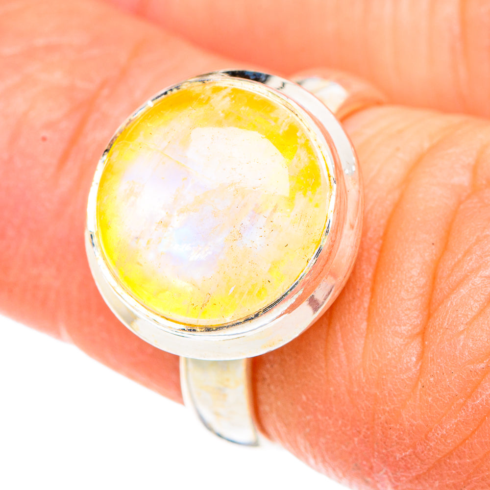 Yellow Moonstone Rings handcrafted by Anasilvercos - RING90804