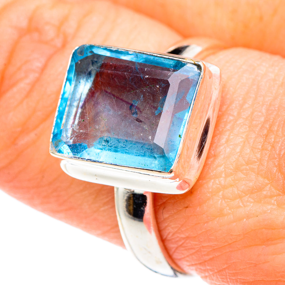 Blue Topaz Rings handcrafted by Anasilvercos - RING90809