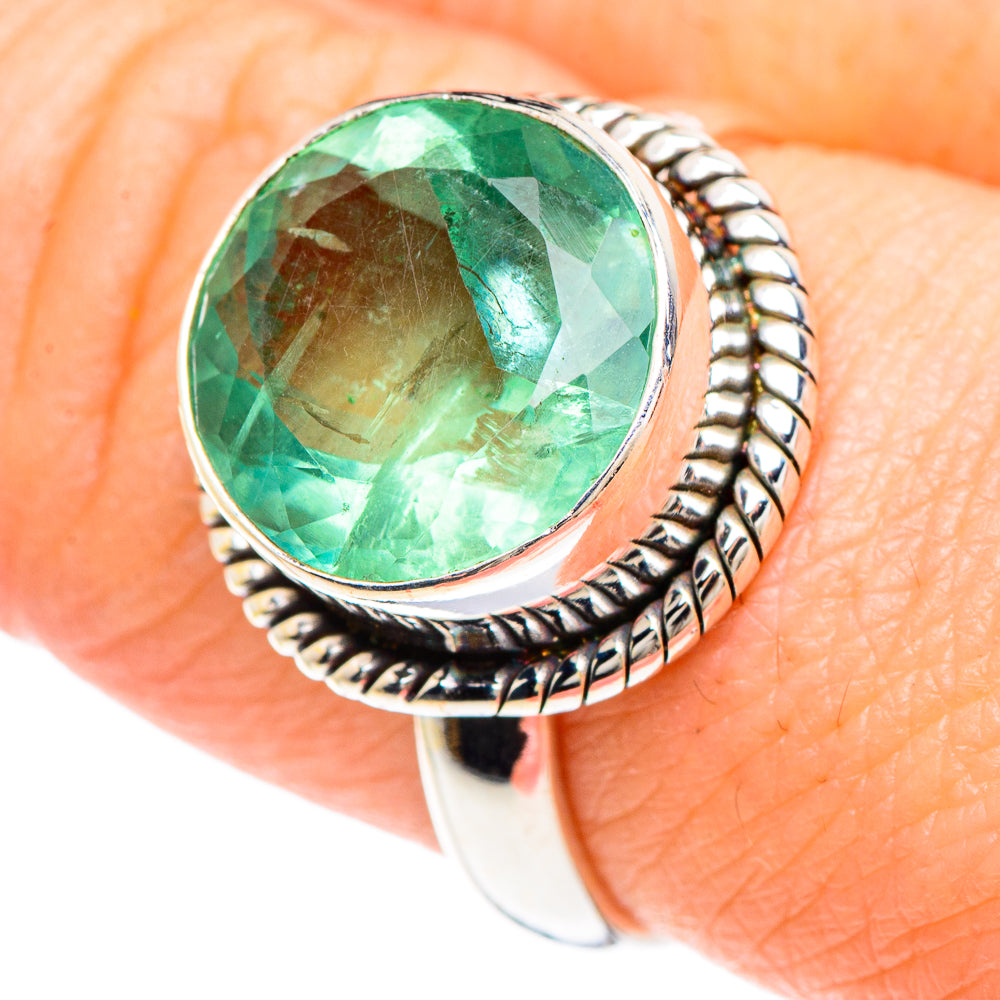 Green Fluorite Rings handcrafted by Anasilvercos - RING90814