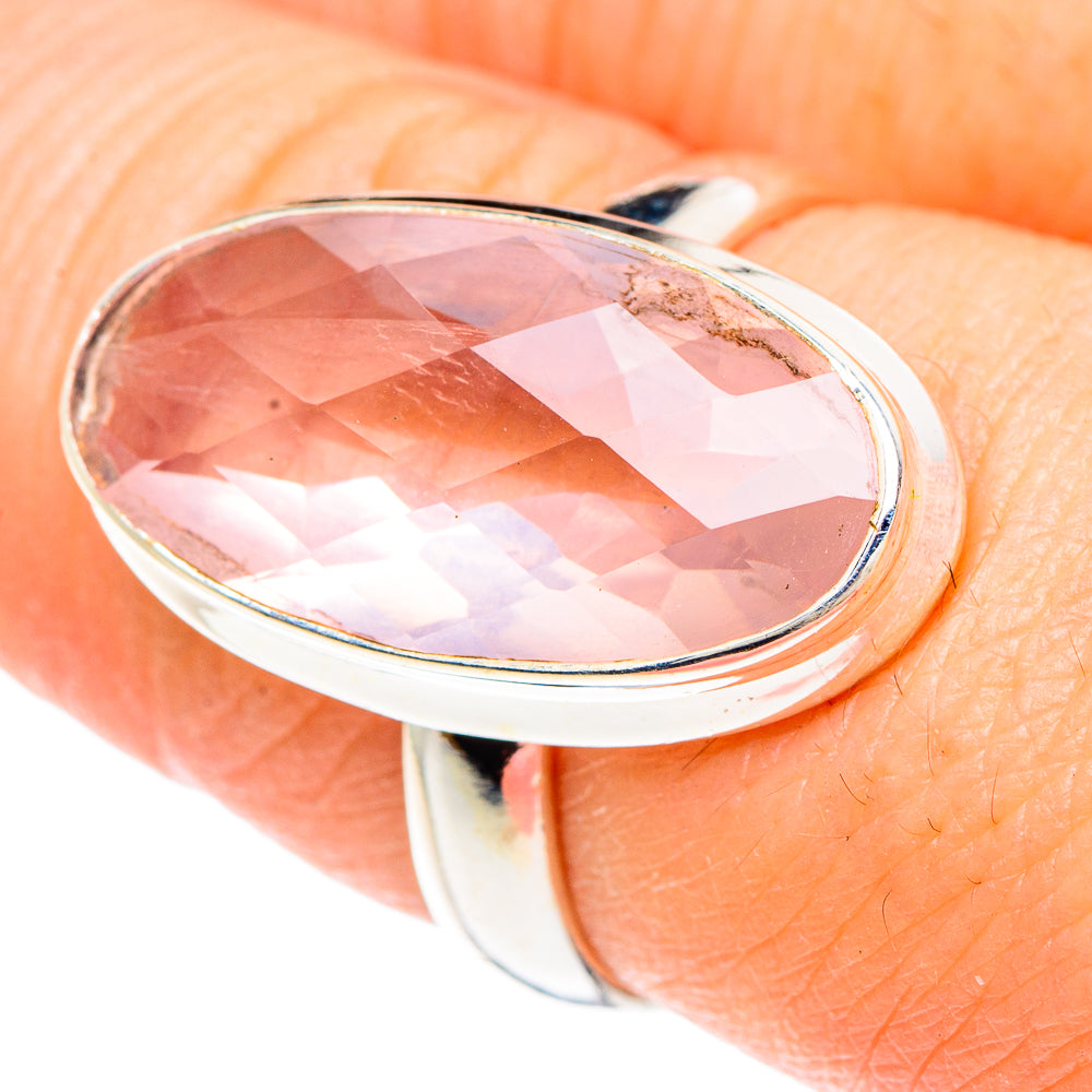 Rose Quartz Rings handcrafted by Anasilvercos - RING90819