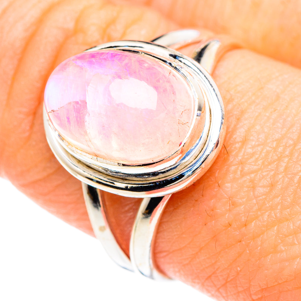 Pink Moonstone Rings handcrafted by Anasilvercos - RING90820