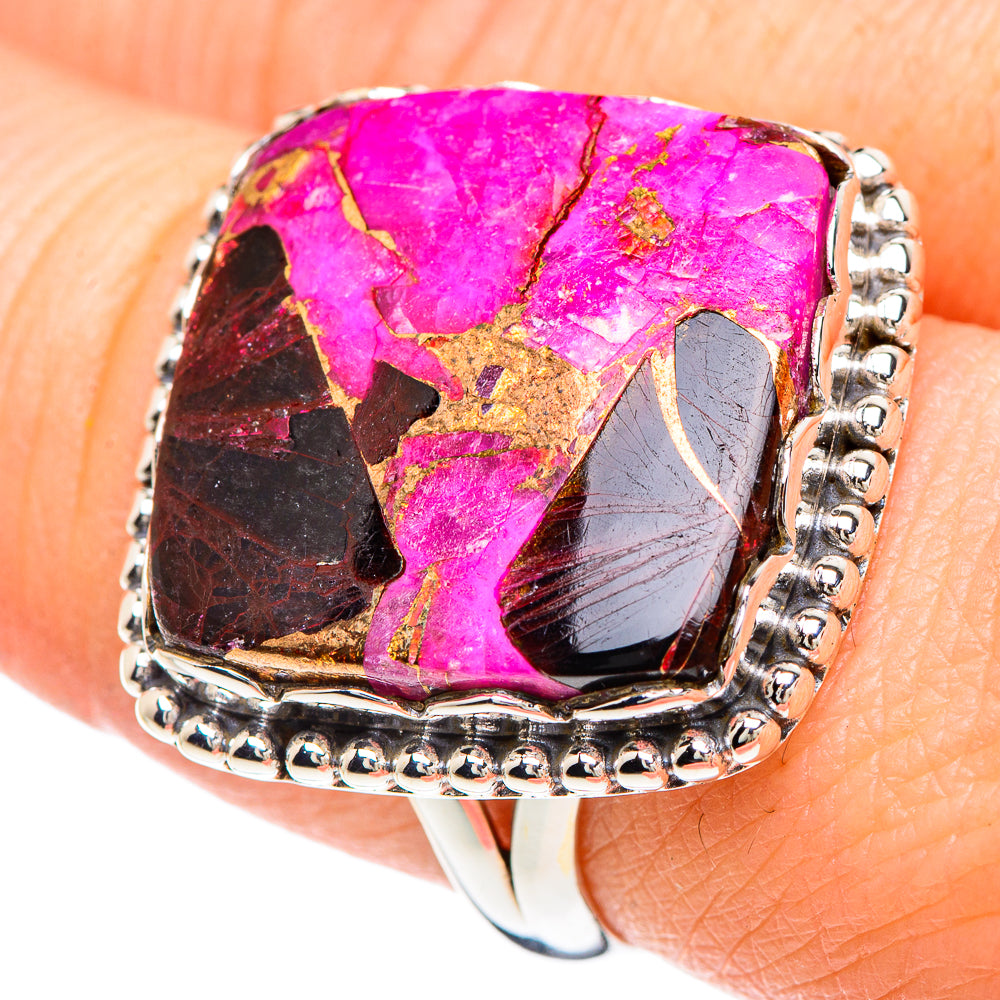 Purple Copper Composite Turquoise Rings handcrafted by Anasilvercos - RING90824