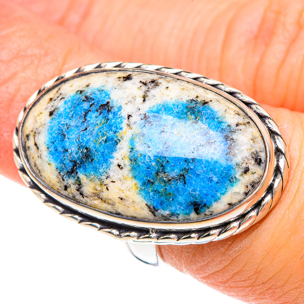 K2 Blue Azurite Rings handcrafted by Anasilvercos - RING90846