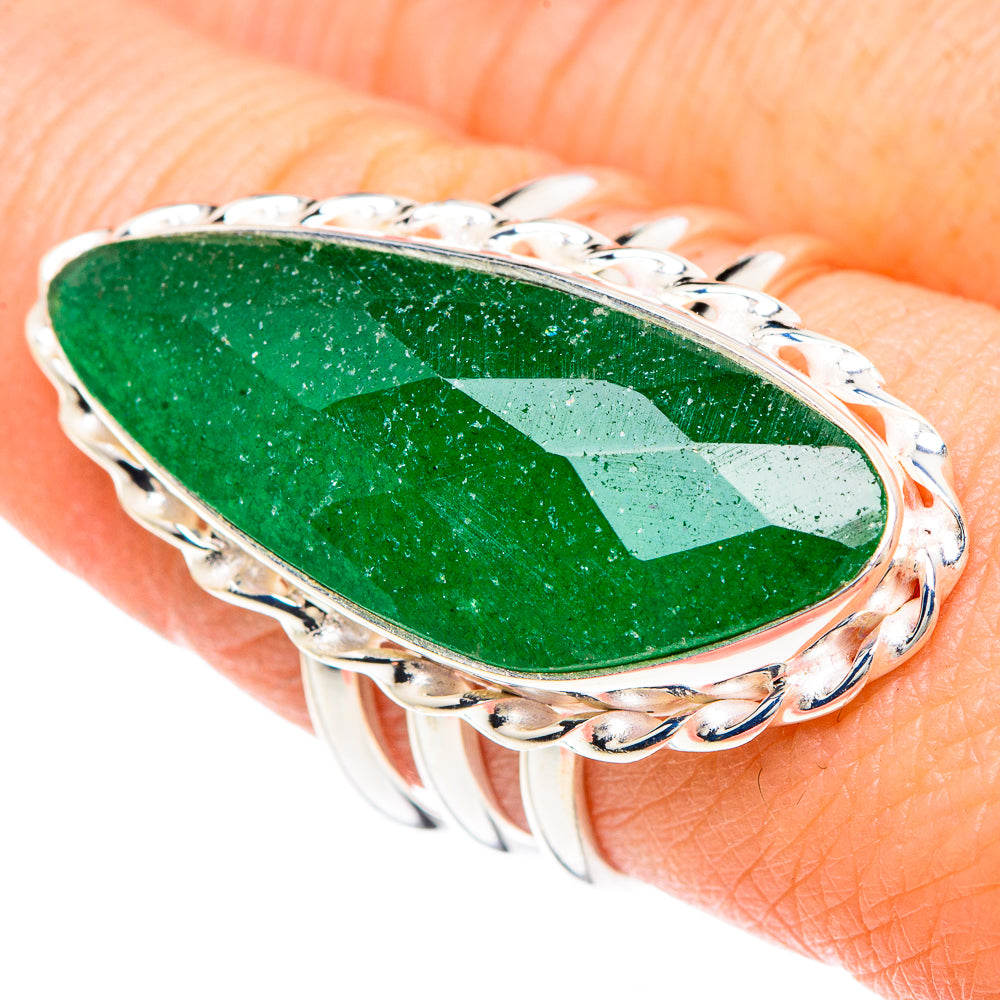 Green Aventurine Rings handcrafted by Anasilvercos - RING90862