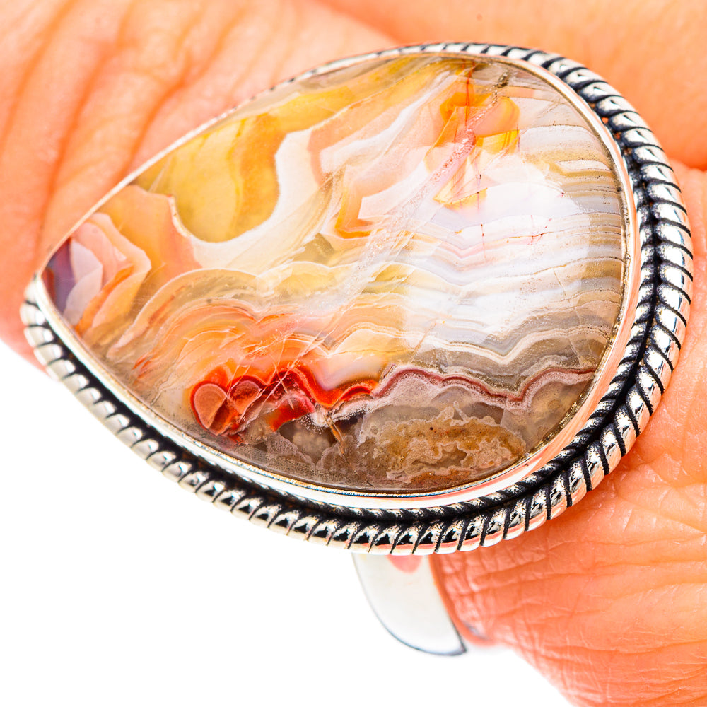 Crazy Lace Agate Rings handcrafted by Anasilvercos - RING90868