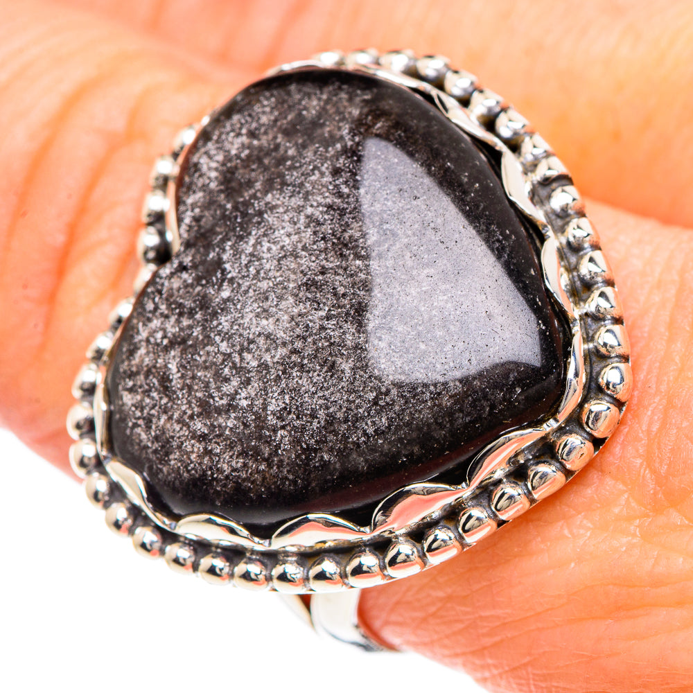 Gold Sheen Obsidian Rings handcrafted by Anasilvercos - RING90871
