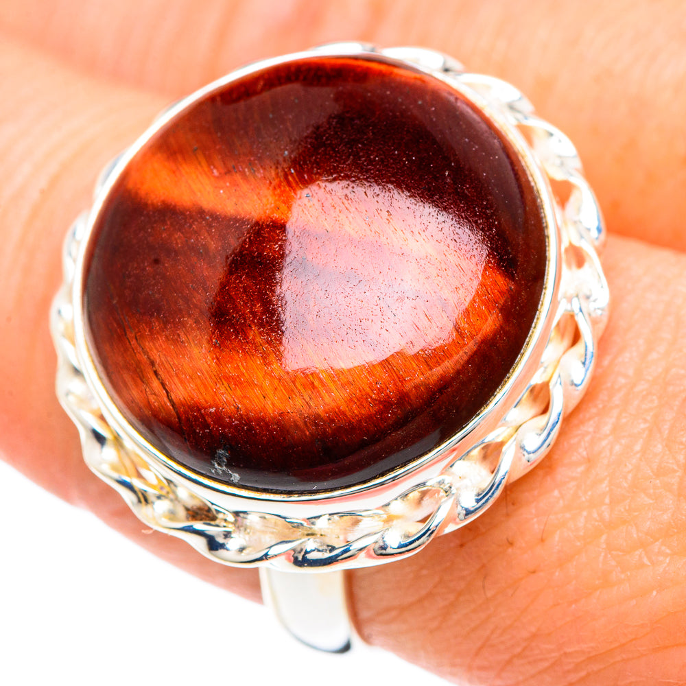 Red Tiger Eye Rings handcrafted by Anasilvercos - RING90872