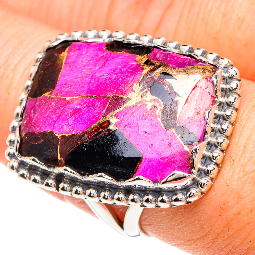 Purple Copper Composite Turquoise Rings handcrafted by Anasilvercos - RING90879