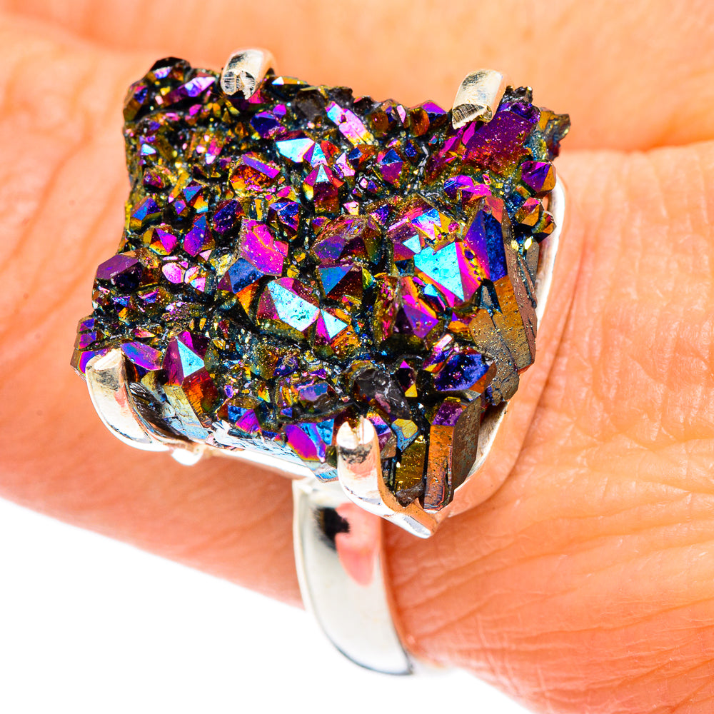 Titanium Sunshine Druzy Rings handcrafted by Anasilvercos - RING90897