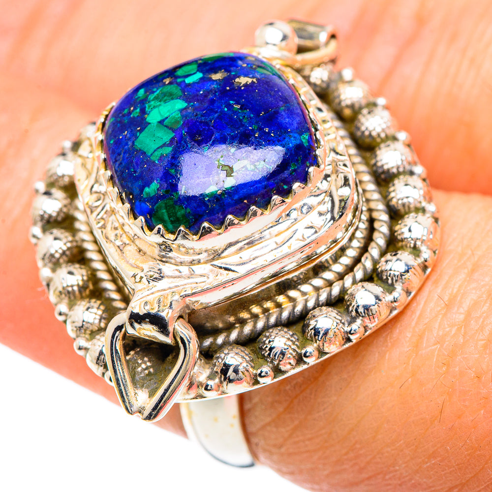 Azurite Malachite Rings handcrafted by Anasilvercos - RING90900