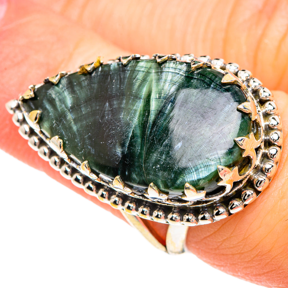 Seraphinite Rings handcrafted by Anasilvercos - RING90919