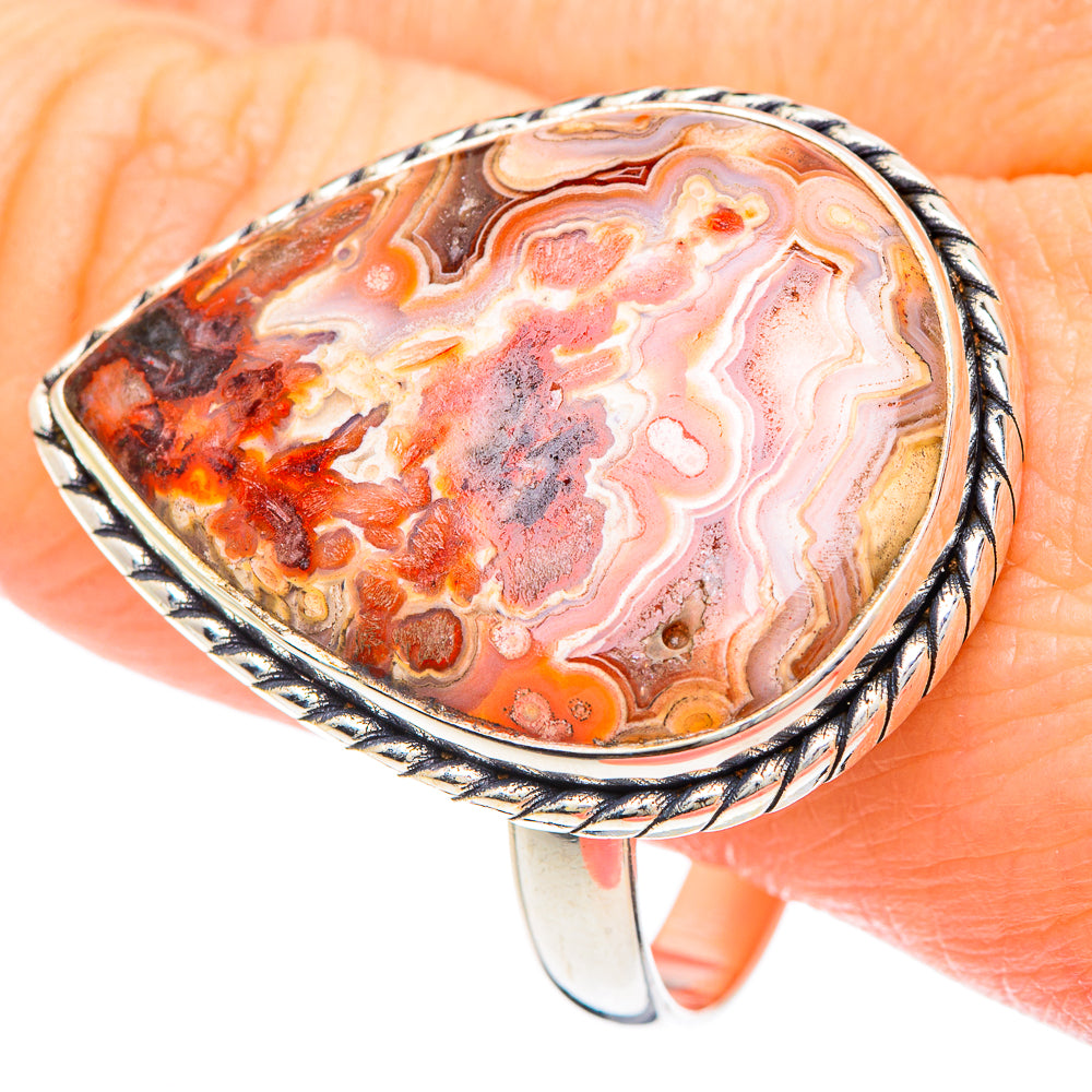 Crazy Lace Agate Rings handcrafted by Anasilvercos - RING90924
