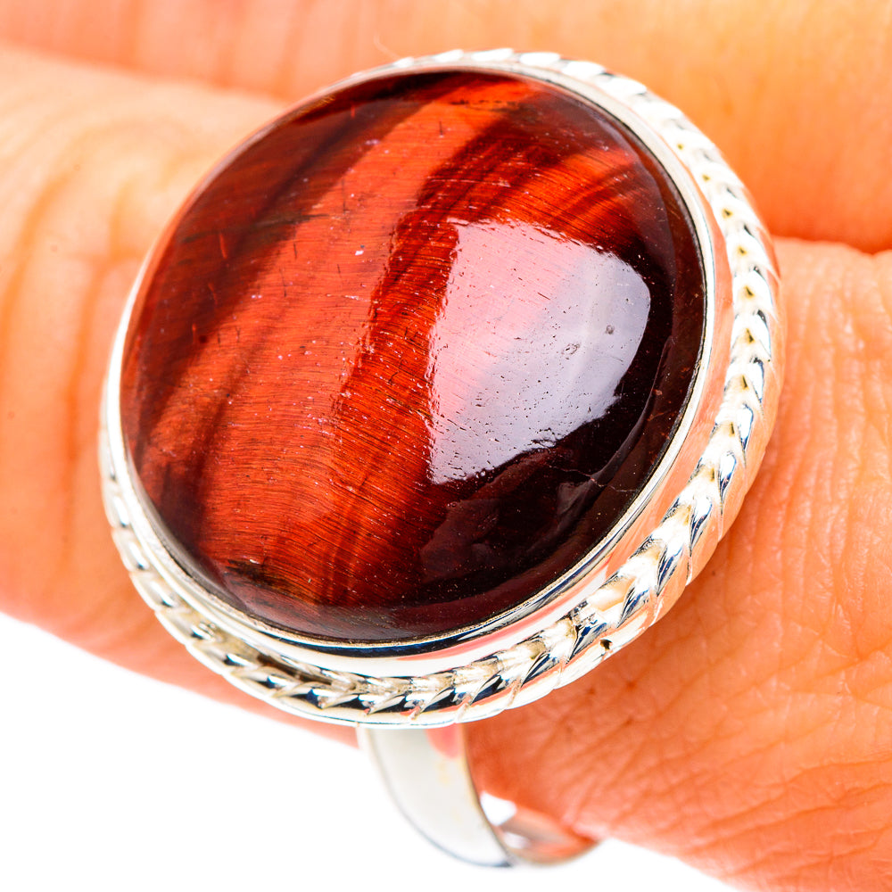 Red Tiger Eye Rings handcrafted by Anasilvercos - RING90925