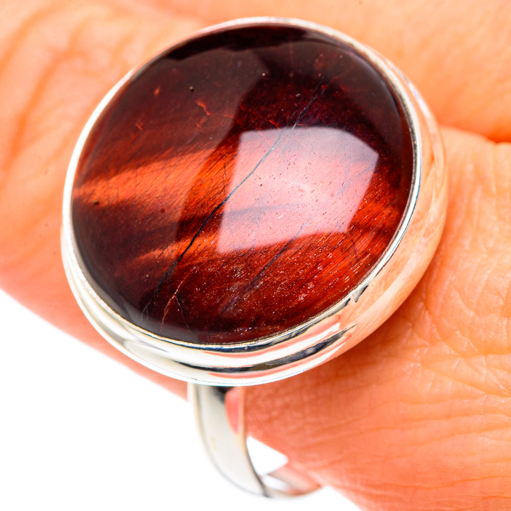 Red Tiger Eye Rings handcrafted by Anasilvercos - RING90927