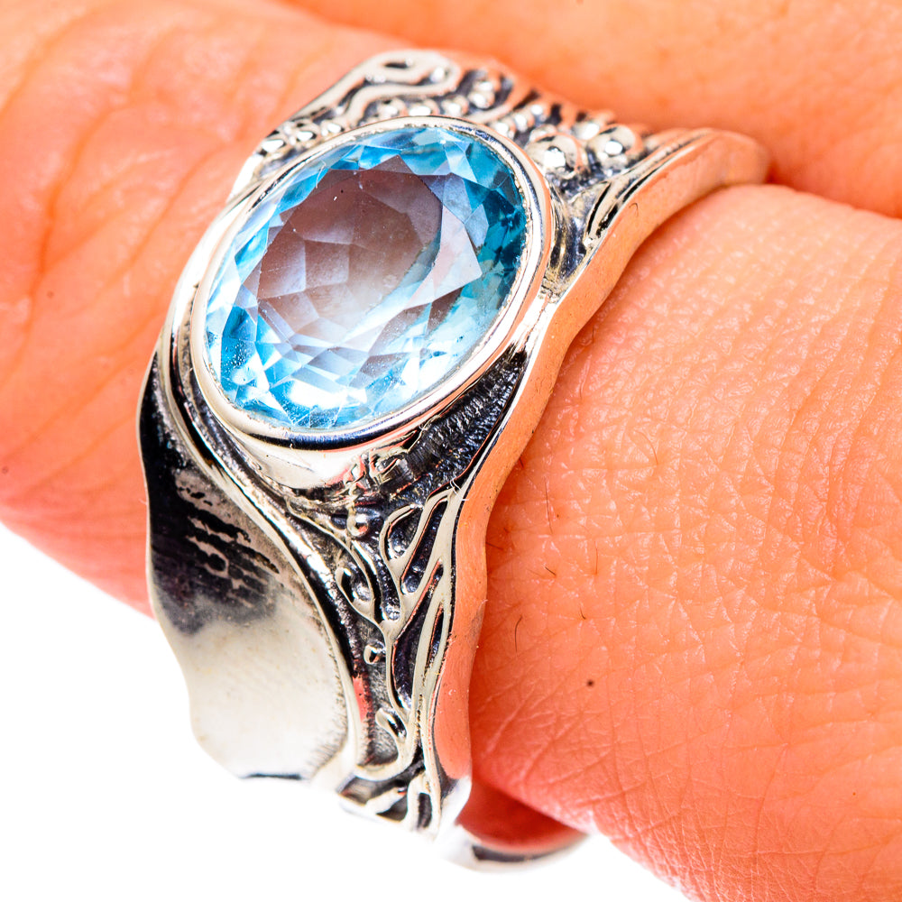 Blue Topaz Rings handcrafted by Anasilvercos - RING90954