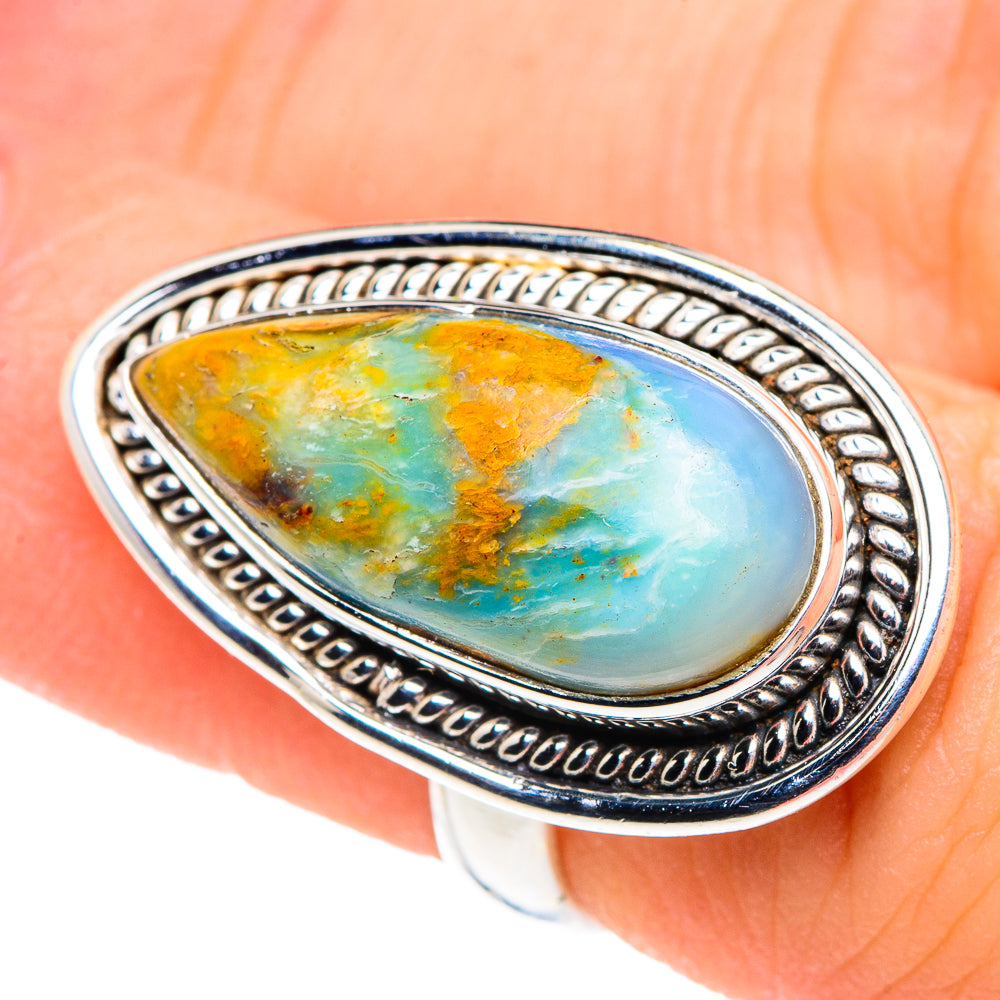 Peruvian Opal Rings handcrafted by Anasilvercos - RING90957