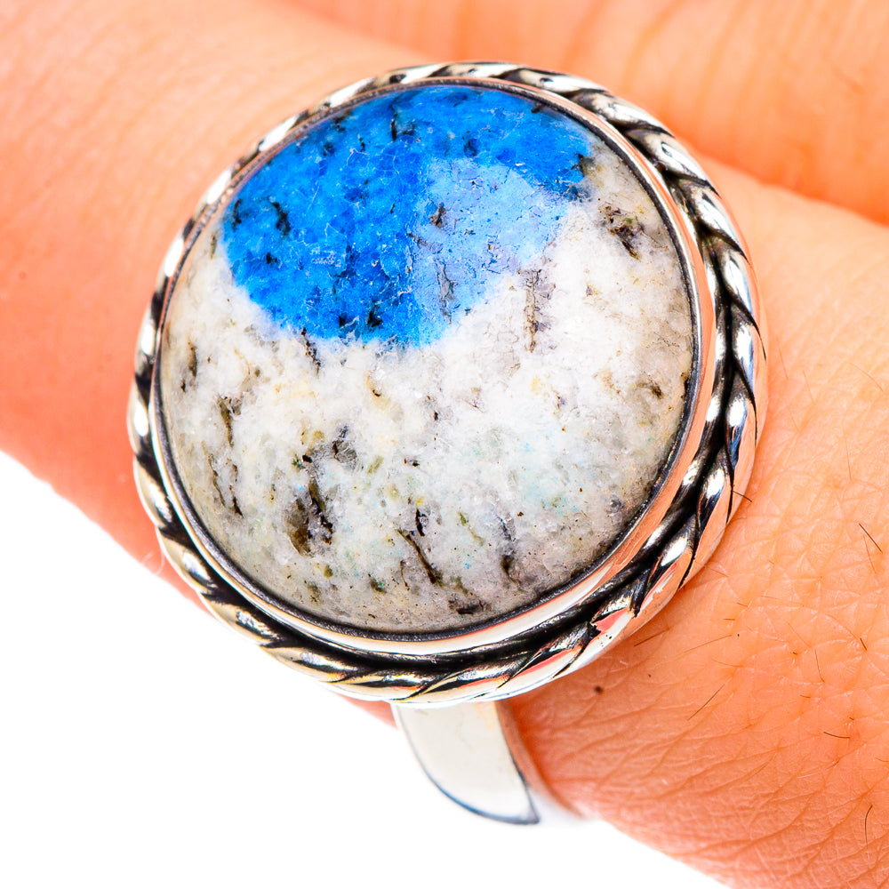 K2 Blue Azurite Rings handcrafted by Anasilvercos - RING90959
