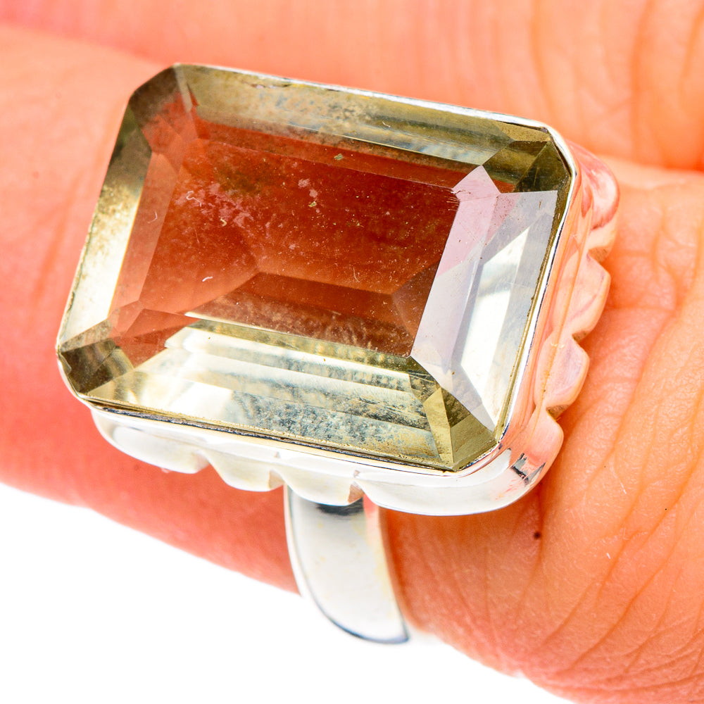 Green Amethyst Rings handcrafted by Anasilvercos - RING90964