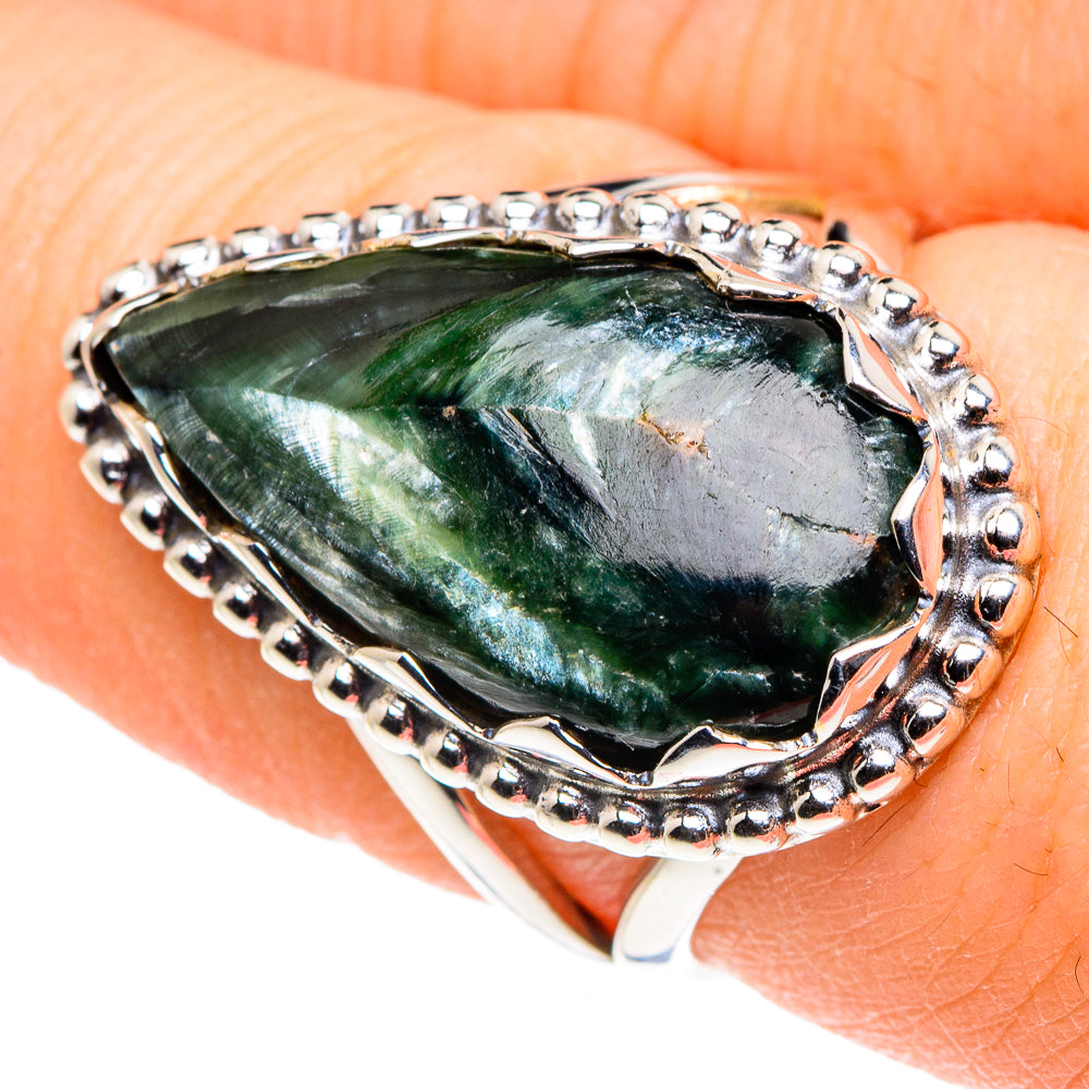 Seraphinite Rings handcrafted by Anasilvercos - RING90967