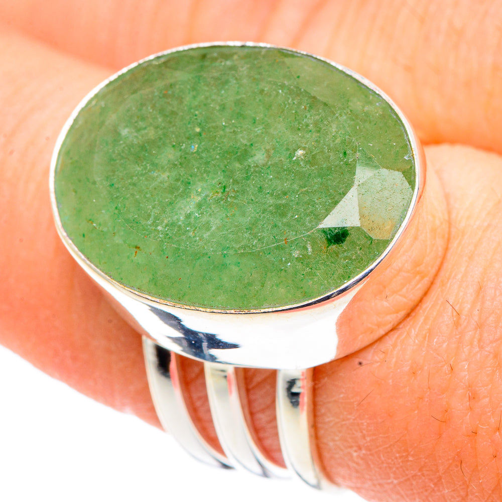 Green Aventurine Rings handcrafted by Anasilvercos - RING90969