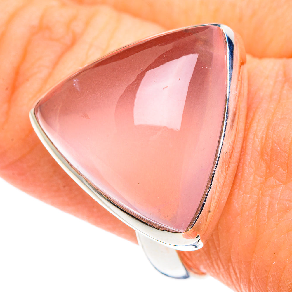 Rose Quartz Rings handcrafted by Anasilvercos - RING90973