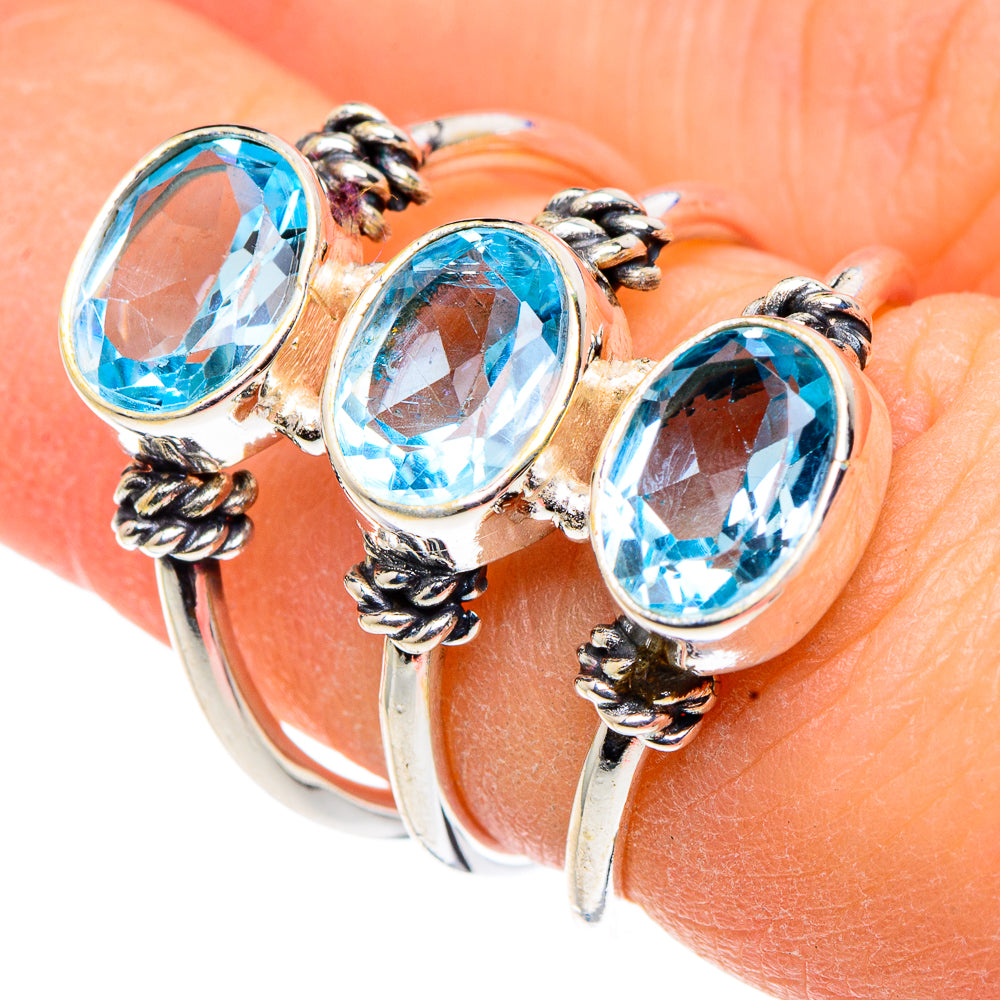 Blue Topaz Rings handcrafted by Anasilvercos - RING90988