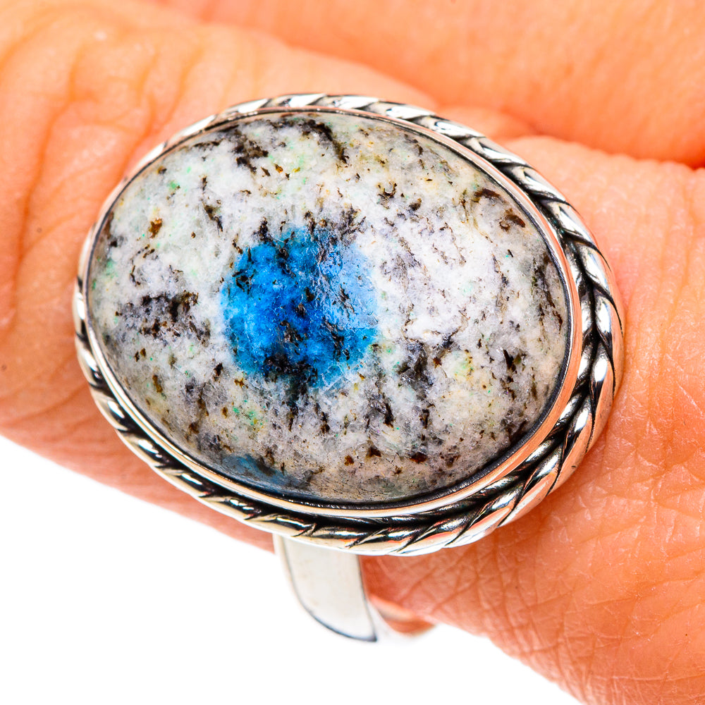 K2 Blue Azurite Rings handcrafted by Anasilvercos - RING90989