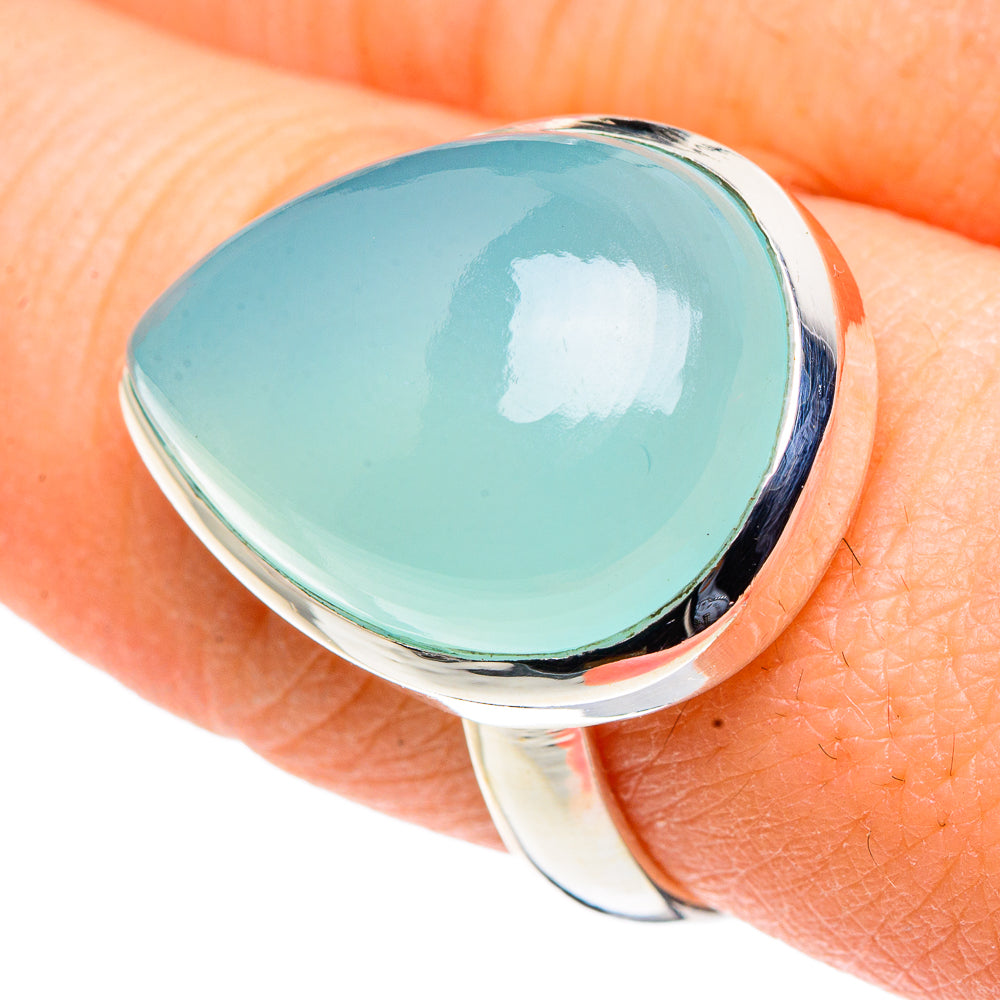 Aqua Chalcedony Rings handcrafted by Anasilvercos - RING90992
