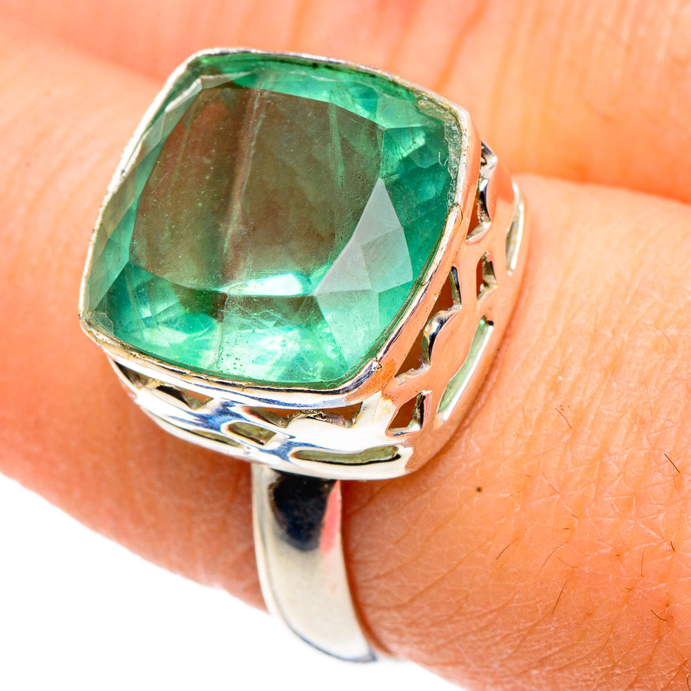 Green Fluorite Rings handcrafted by Anasilvercos - RING91001