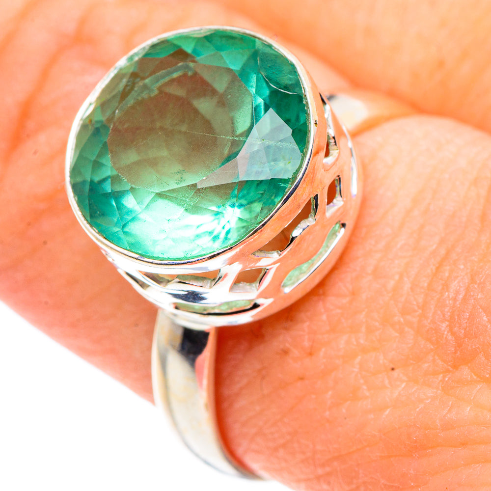 Green Fluorite Rings handcrafted by Anasilvercos - RING91003