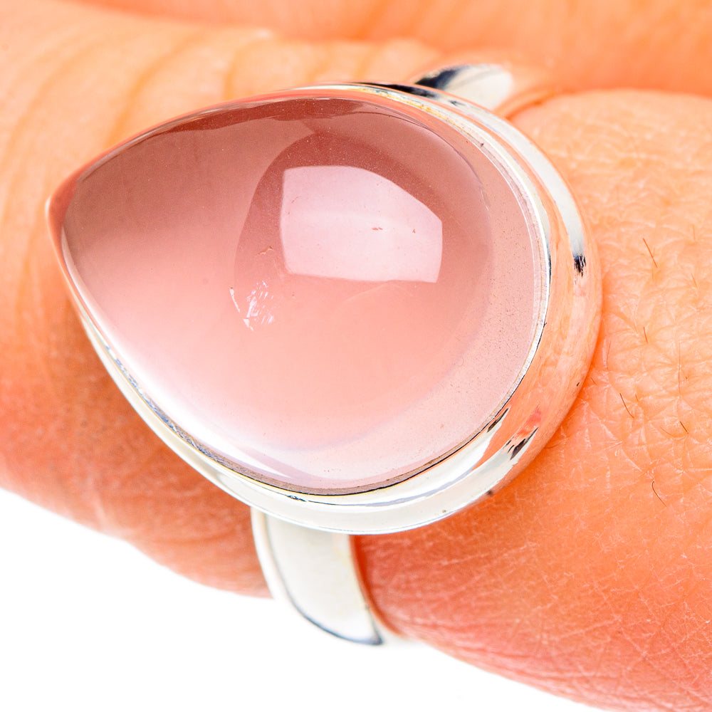 Rose Quartz Rings handcrafted by Anasilvercos - RING91009