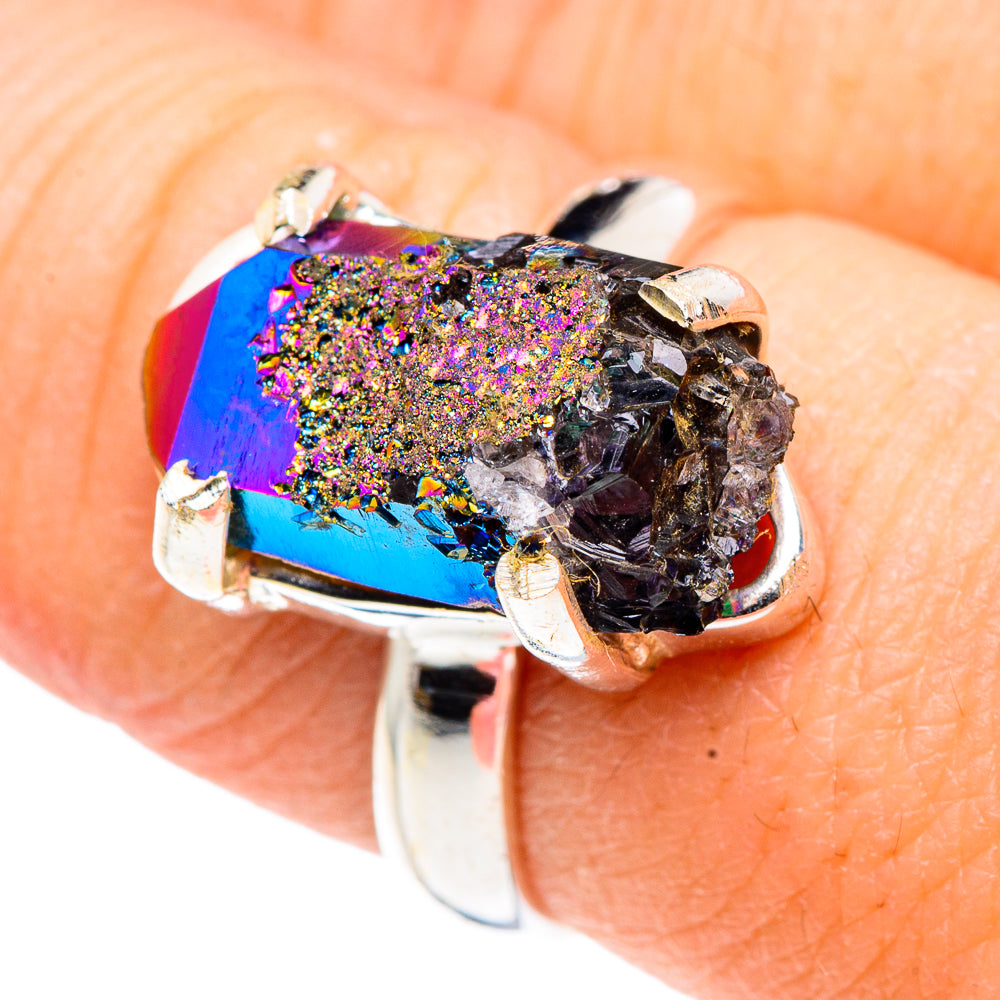 Titanium Sunshine Druzy Rings handcrafted by Anasilvercos - RING91019